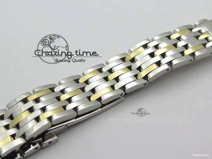 0315 OnTrend De Ville 27mm SS YG Ladies MK 1:1 Best Edition White MOP Dial Diamond Markers On SS Bracelet Ronda Quartz 8187